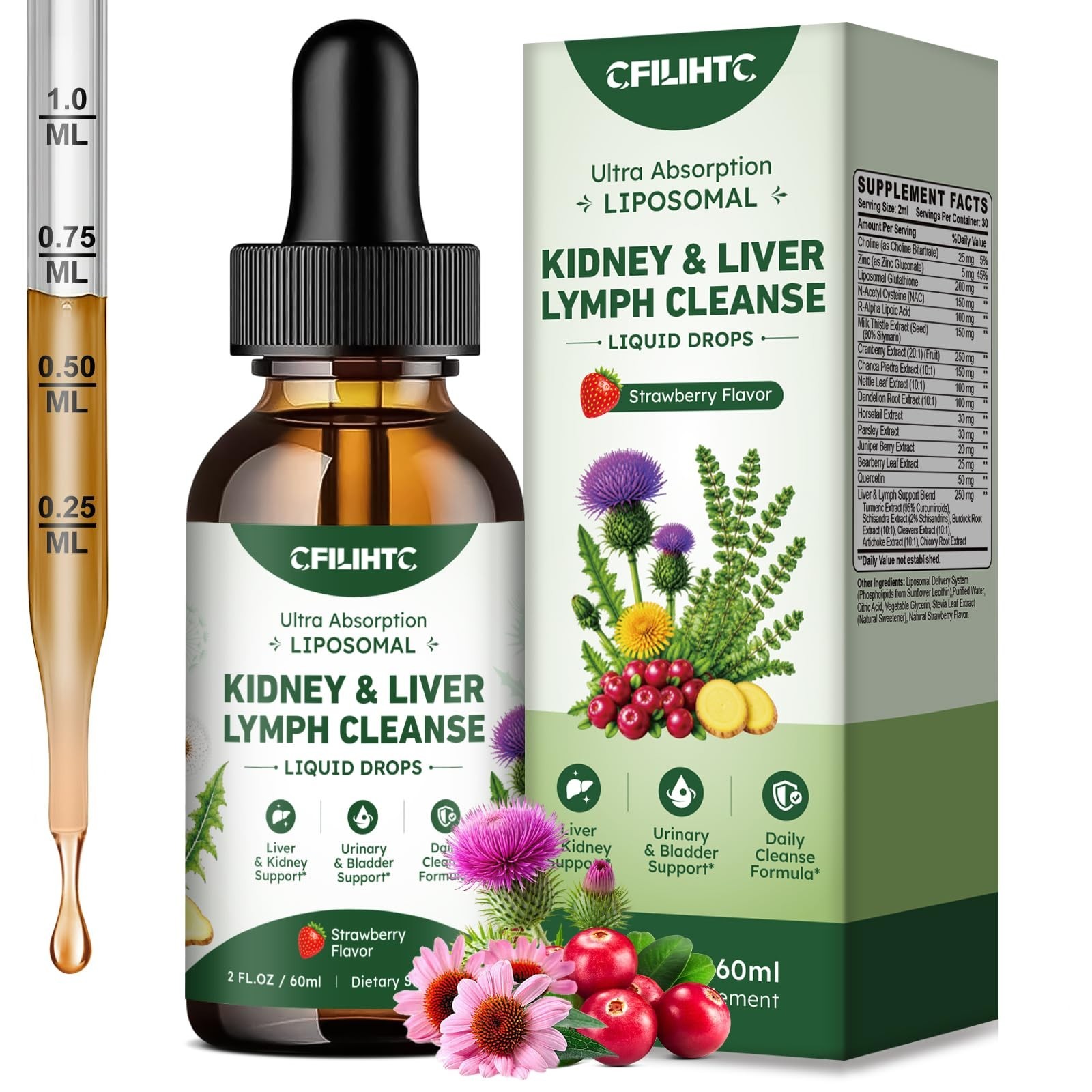 Kidney & Liver Detox Drops – Liposomal Support with Glutathione, NAC, Milk Thist