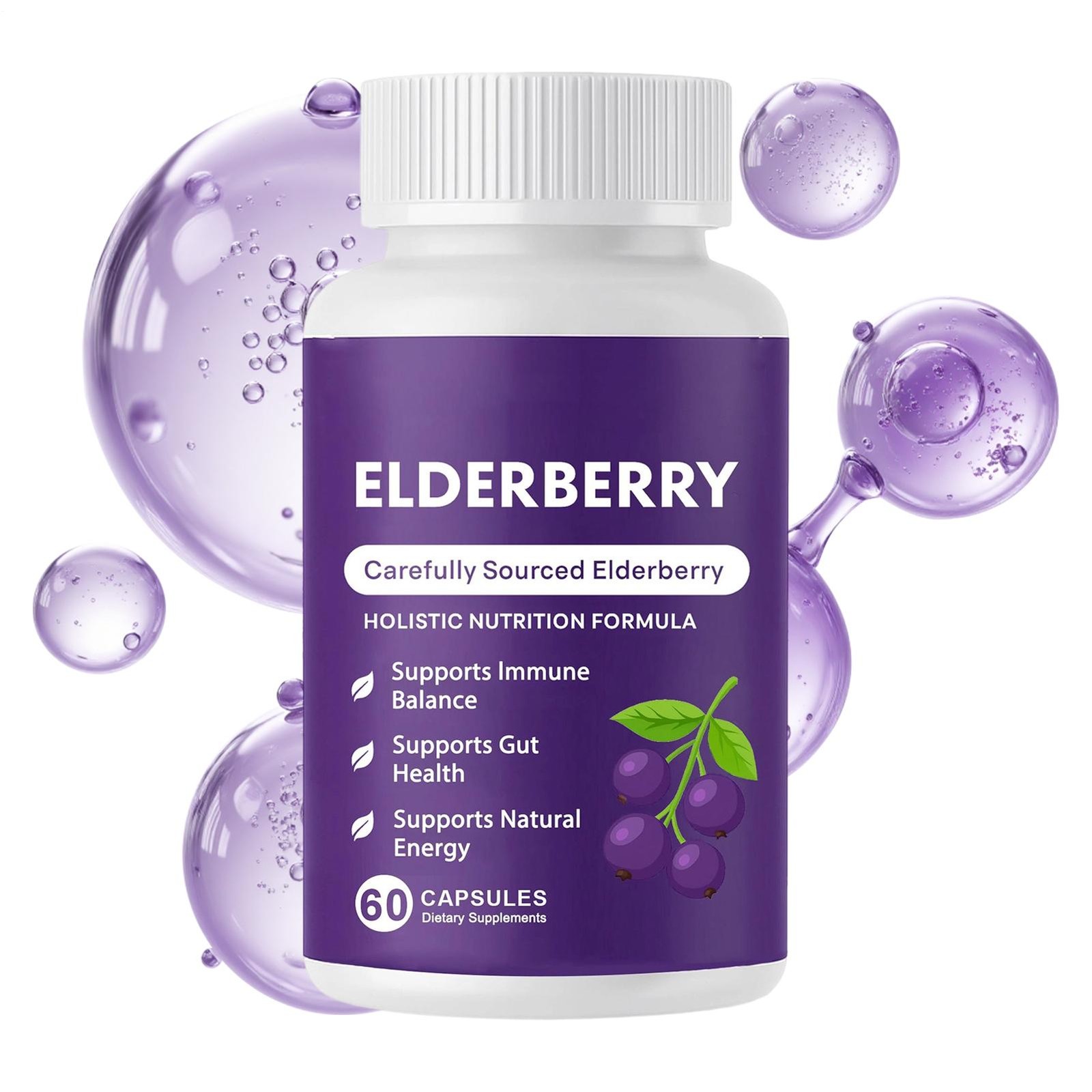 Support Elderberry Gut Elvera Complex – Organic Black Elderberry Soft Capsules