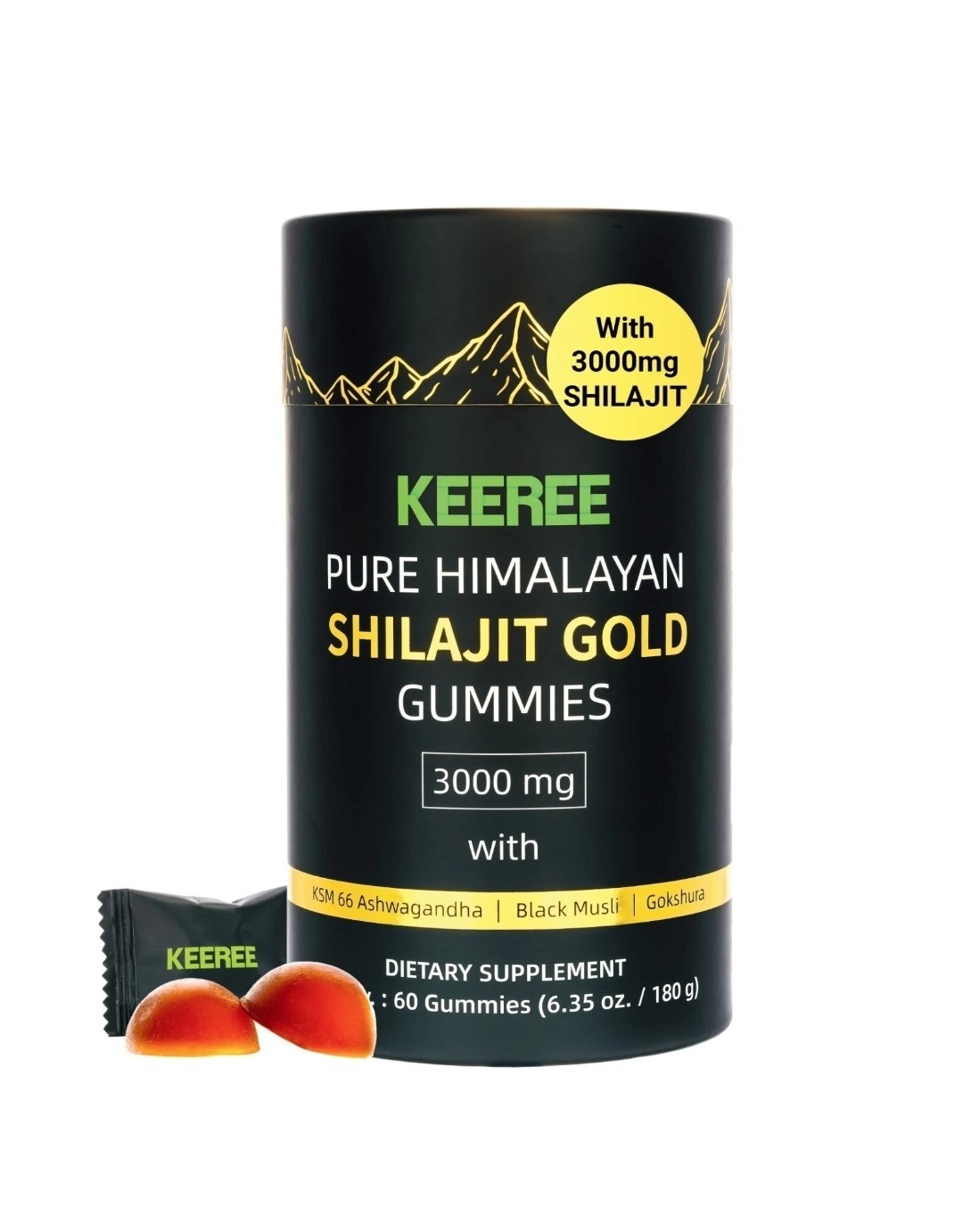 Pure Himalayan Shilajit Gummies 3000mg Energy, Testosterone & Immunity Boost 2PK