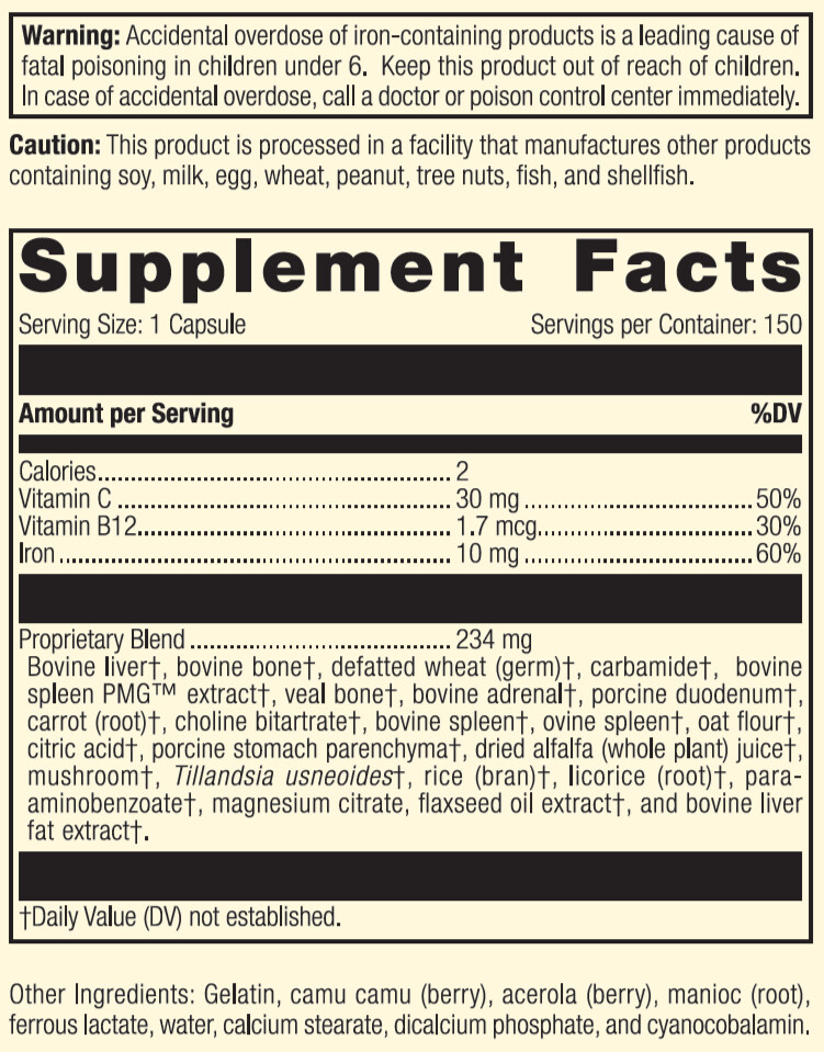 Standard Process – Ferrofood – 150 Capsules