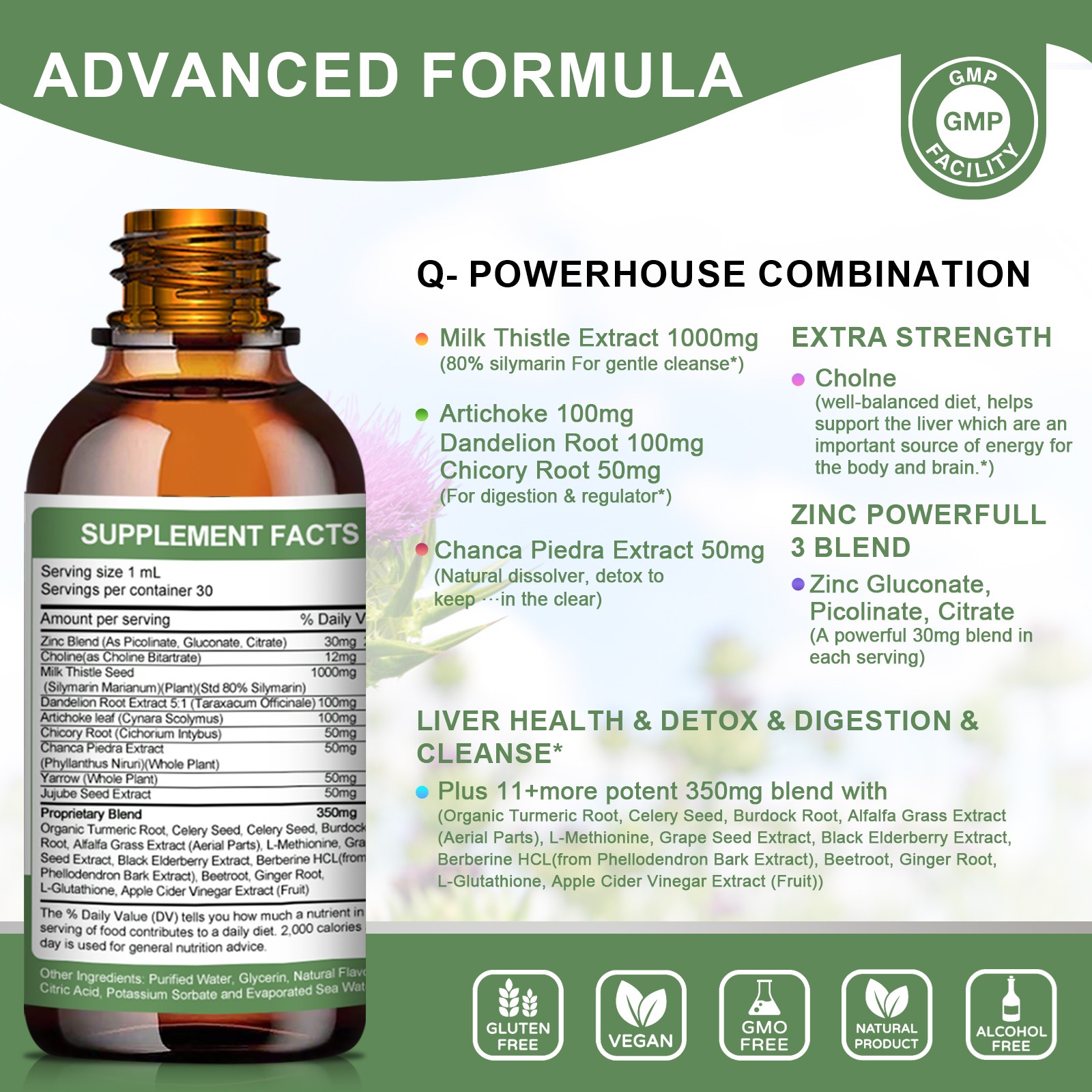 Liver Cleanse Detox & Repair Supplement Natural Liver Support Liquid Drops