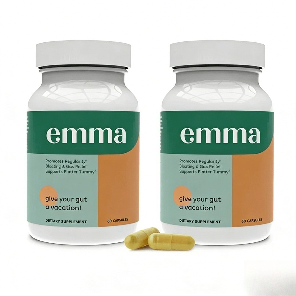 Emma Gut Health Capsules.Doctor-Recommended for Bloating Relief, 60 Count