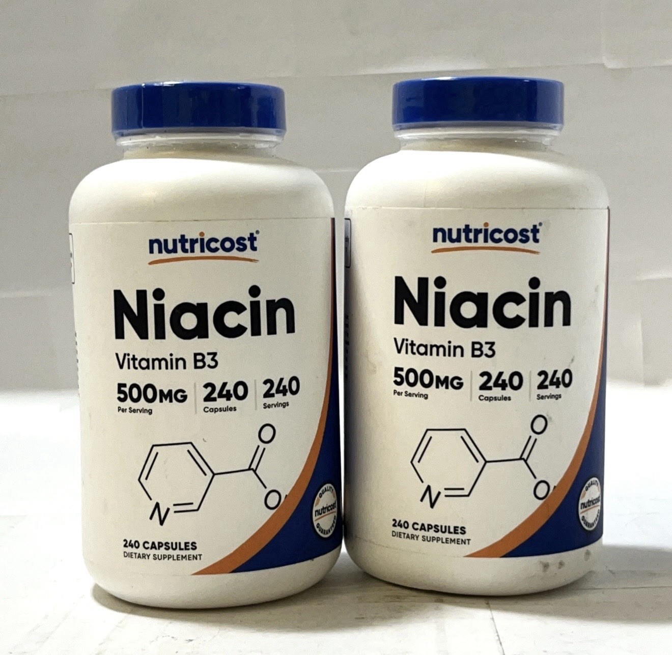 LOT OF 2 – Nutricost Vitamin B3 NIACIN 240 Caps 500 Mg – Exp 02/2028