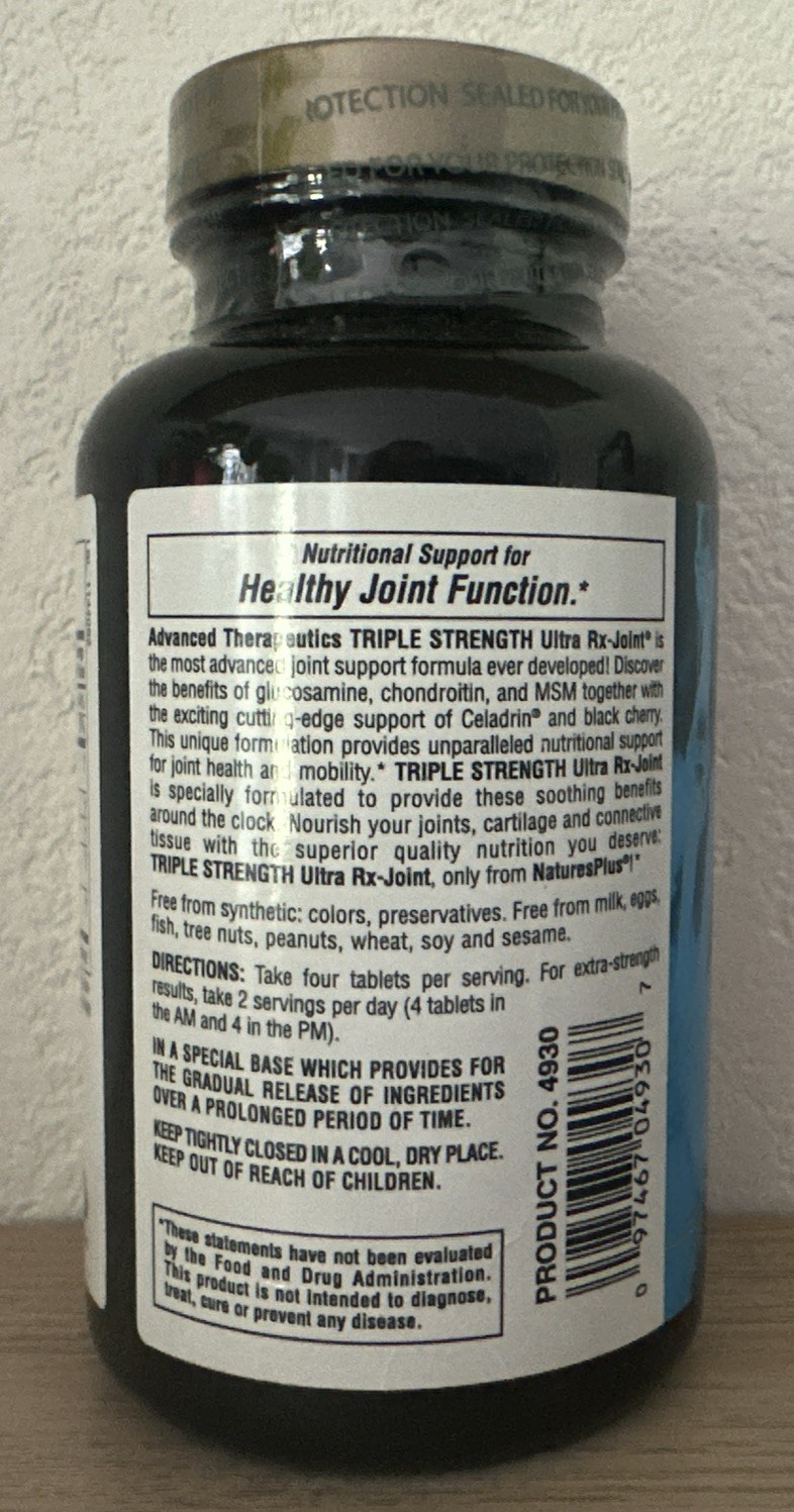 Nature’s Plus Ultra Rx-Joint Triple Strength 120 Tabs – Exp 12/28