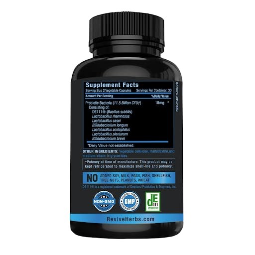 Potent Probiotic Supplement 60 Veggie Capsules 11.5 Billion CFU Gut Health