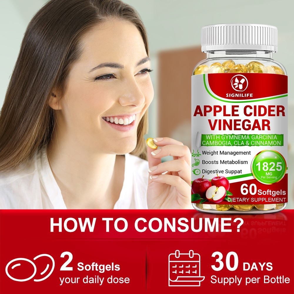 Apple Cider Vinegar Capsules Extra Strength Weight Fat Loss organic Diet Vinagre