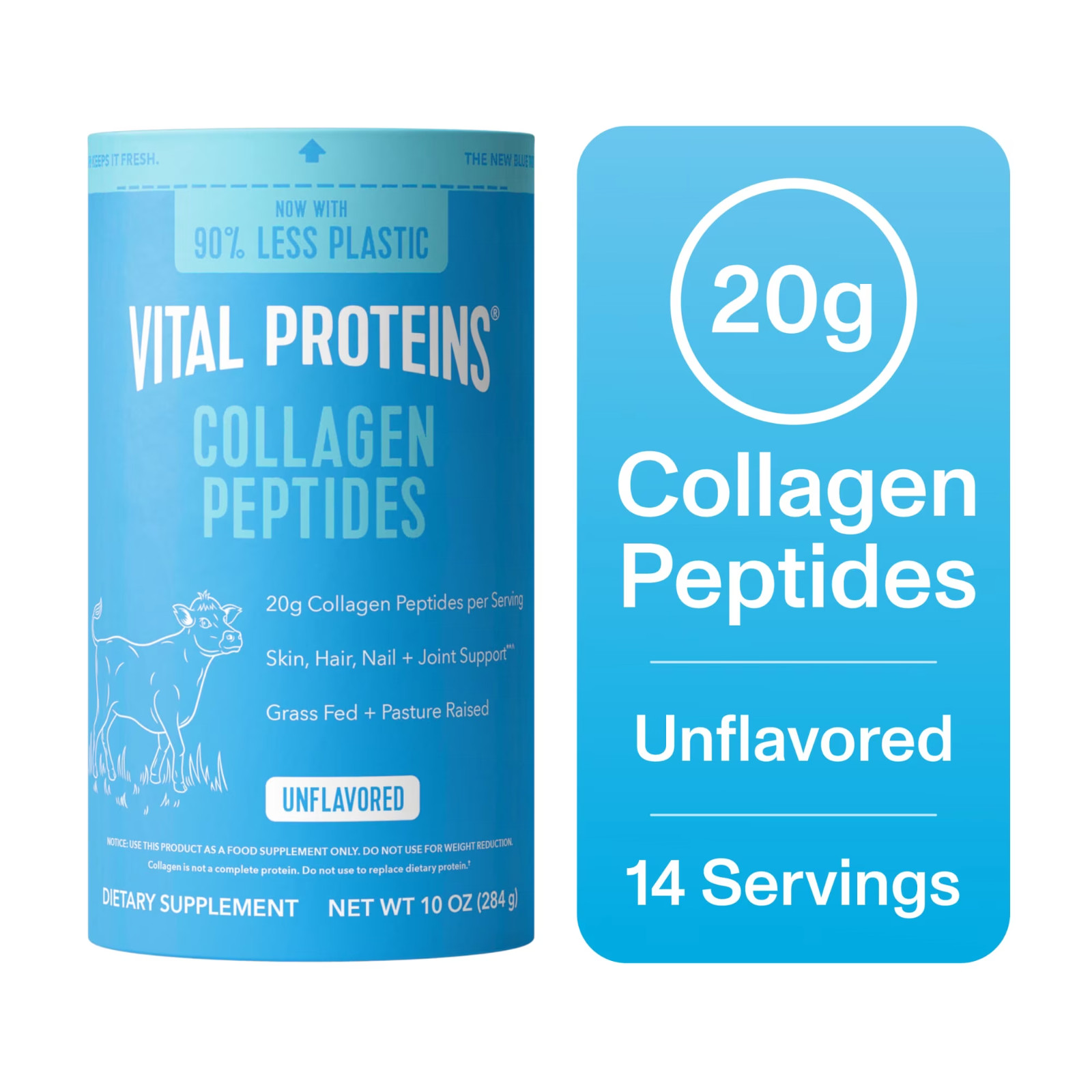 Vital Proteins Collagen Peptides Powder Unflavored 10 oz Hair Skin Nails Support