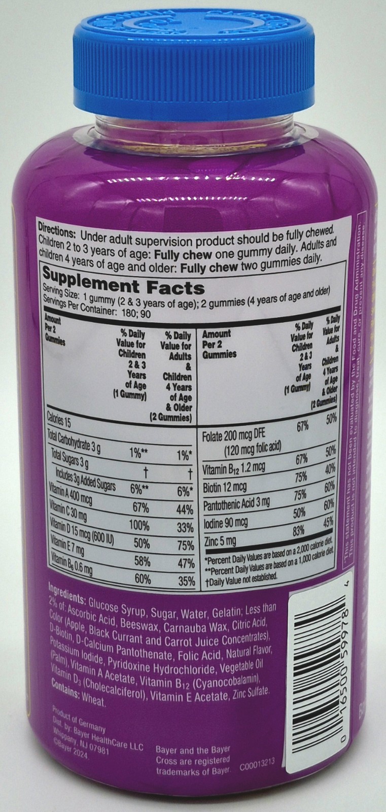 Flintstones Complete Kids Multivitamin Gummies 180 Ct Each 2 Pack Exp 03/2027