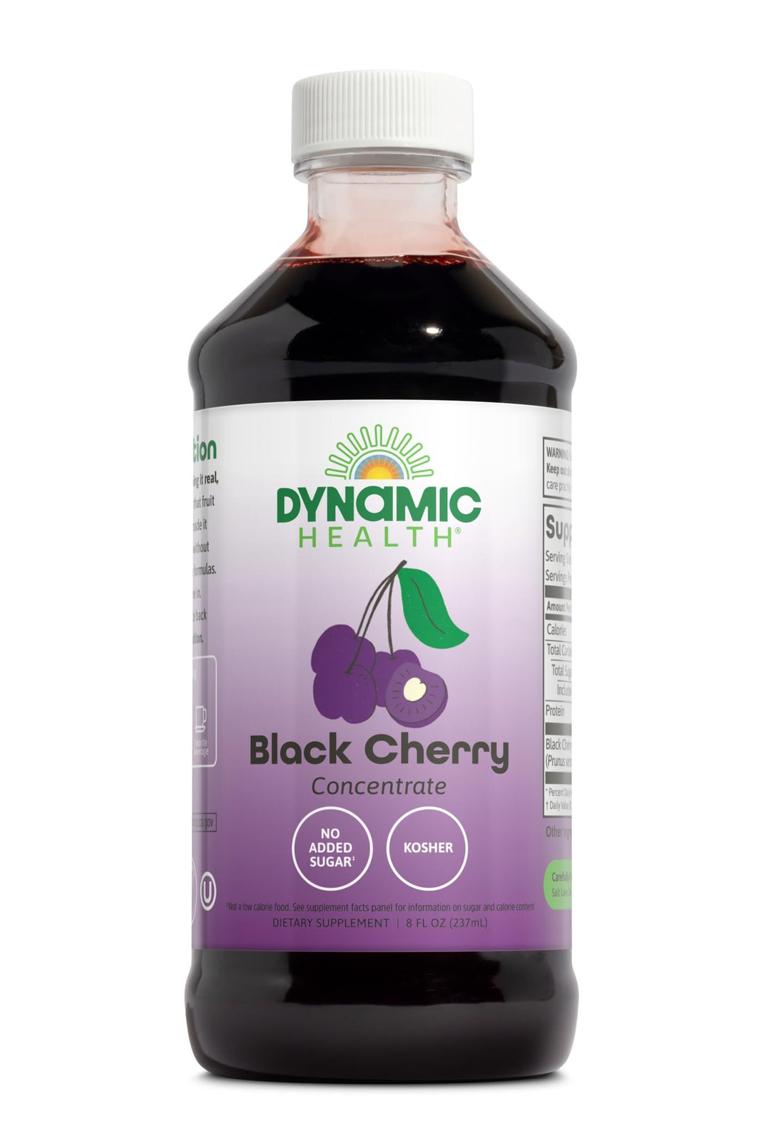 Dynamic Health Pure Black Cherry Unsweetened 100% Juice 8 Ounce (Pack of 1)