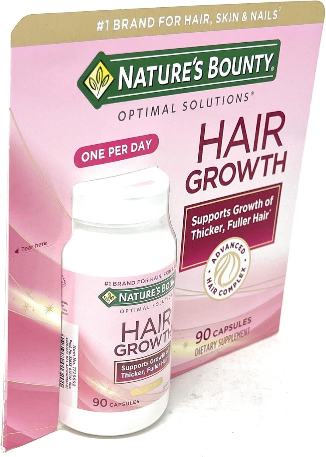Nature’s Bounty Hair Growth Supplement, 1 Per Day, Clinically Shown to Support
