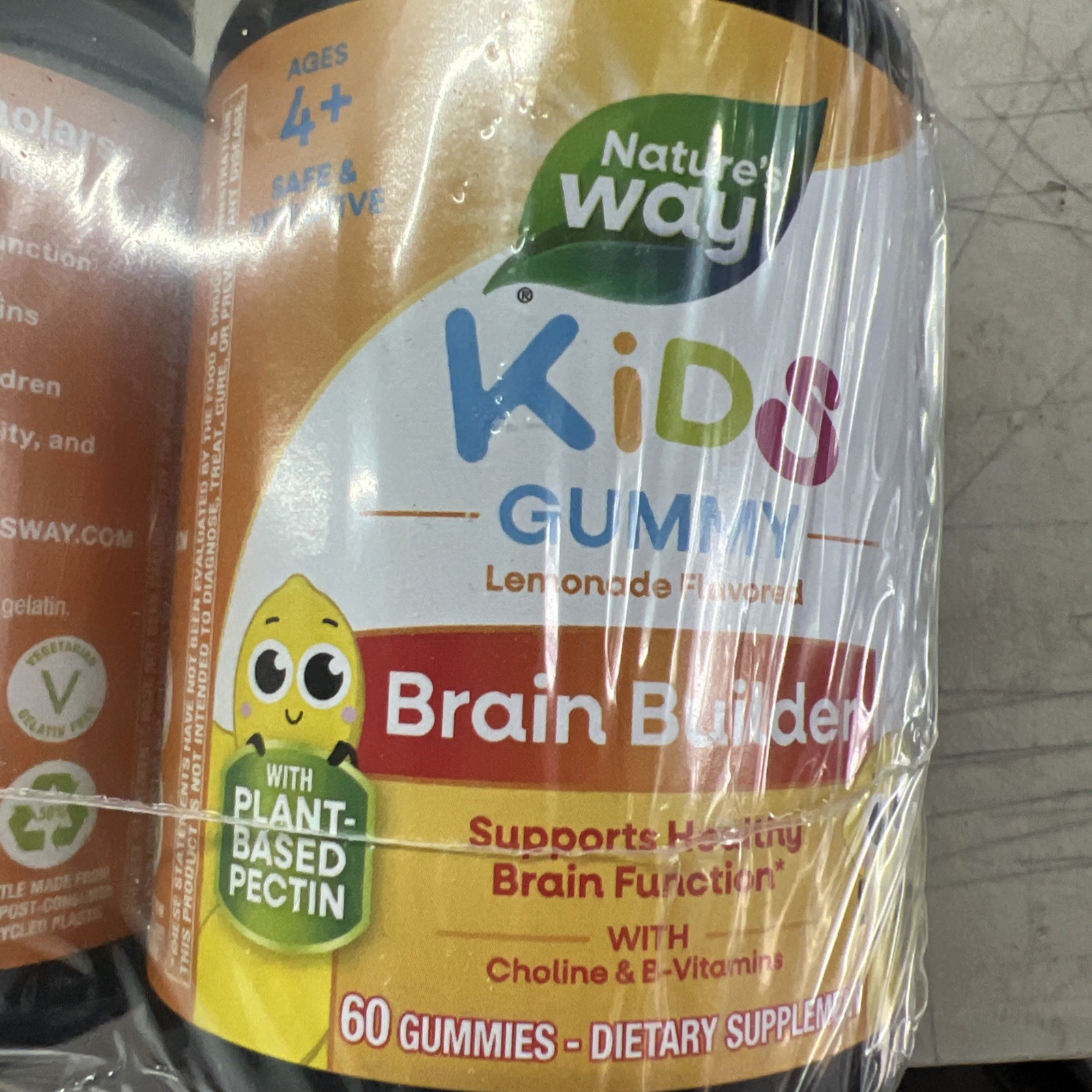 2 Bottles (120 Pcs) Nature’s Way Kids Brain Builder Gummies, Lemonade EXP 10/27