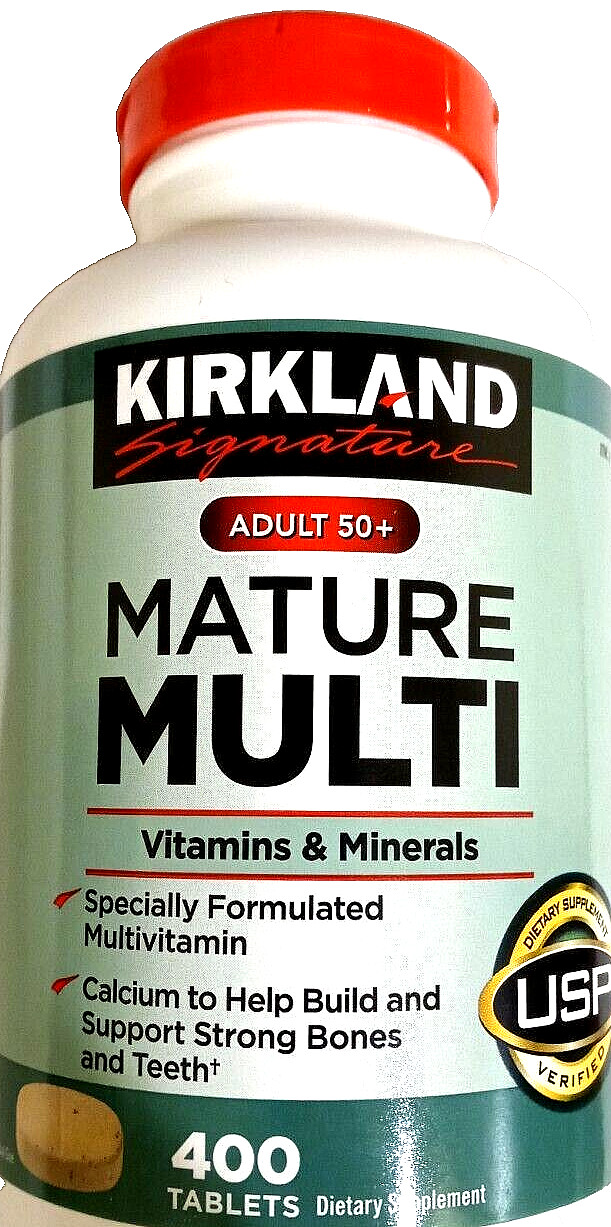 Kirkland Signature Adult 50+ Mature Multi Vitamins/Minerals 400tabs EXP 09-2025