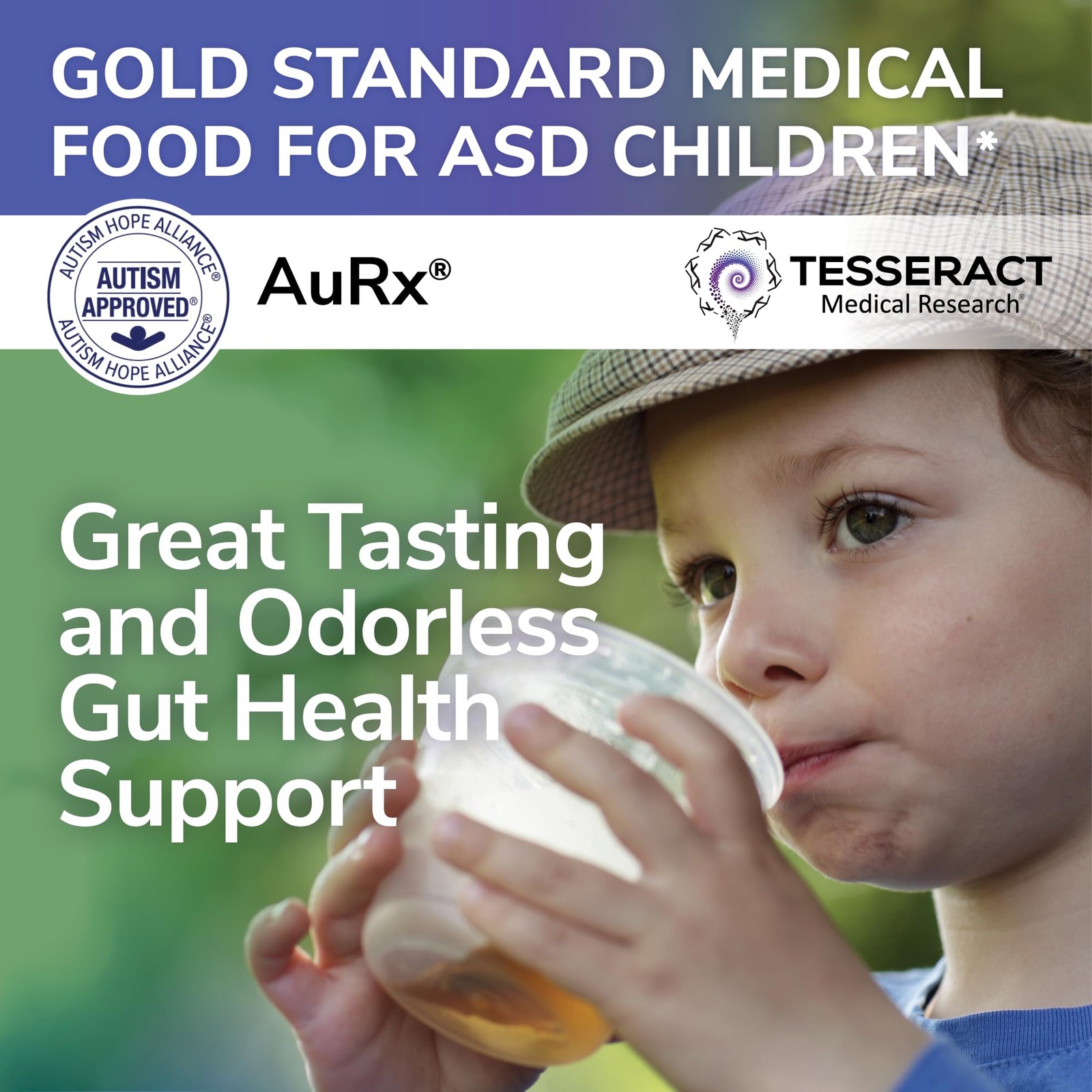 AuRx Autism Spectrum Medical Food Powder to Support Gut Health, Stabilized Bu…