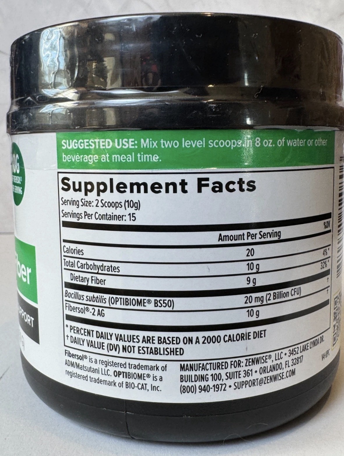 Zenwise Daily Prebiotic Fiber Probiotics Gut Support 5.29oz – New Factory Sealed