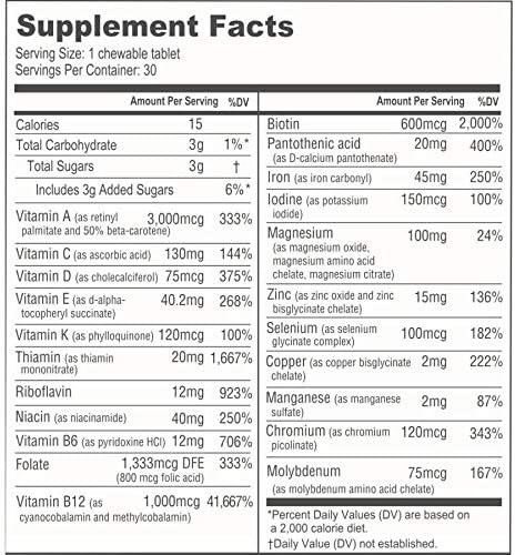 BariatricPal Multivitamin ONE 1 per Day Bariatric Multivitamin Chewable with …