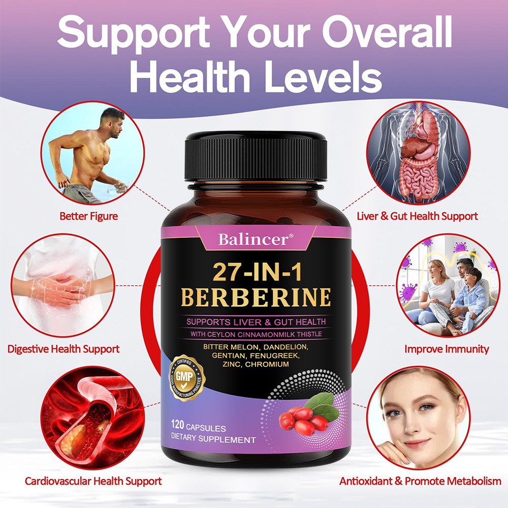 Berberine Supplement Enhance Immune Function Antioxidants 30/60/120 Capsules