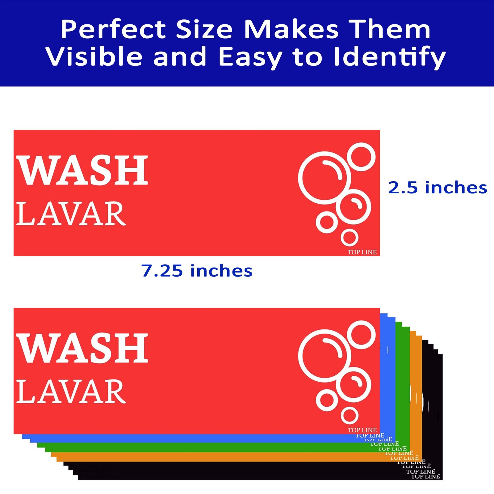 Wash Rinse Sanitize Sink Labels Signs and Hand (12 2.5 x 7.25 inch
