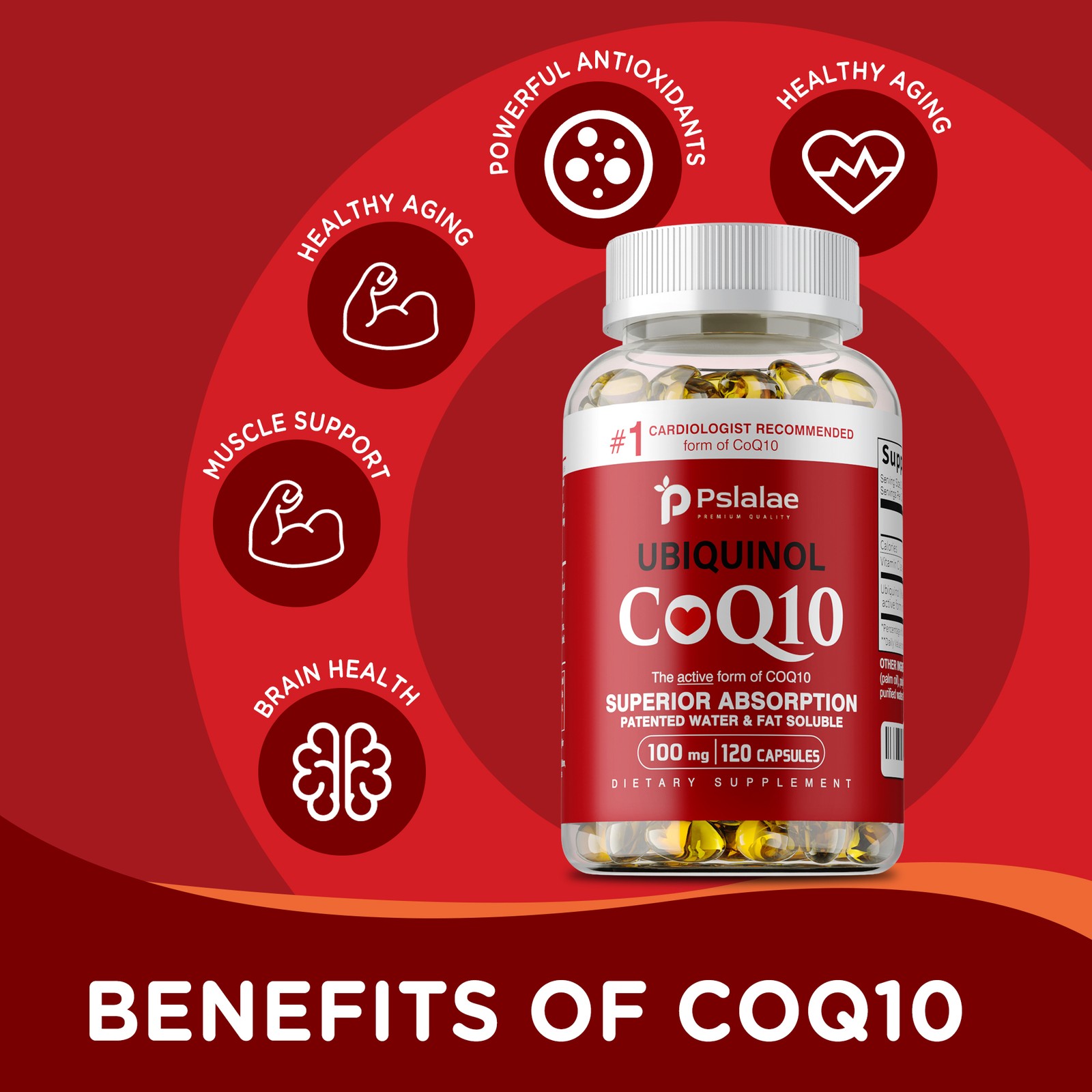 Ubiquinol CoQ10 100mg – Heart Health, Antioxidant, Blood Pressure Balance