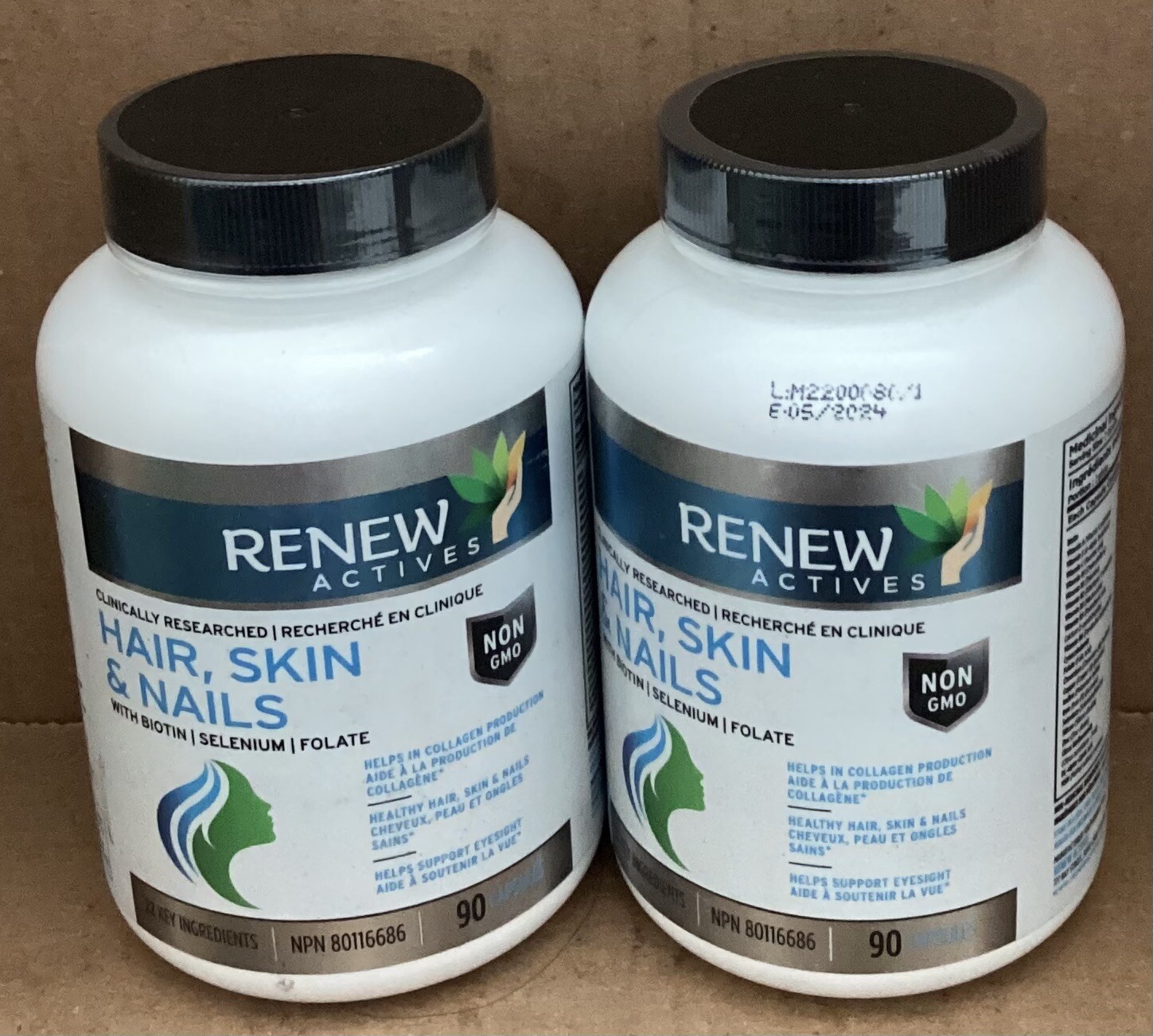 Renew Actives Hair,skin,& Nails 180capsules- Ex06/24 See Description 2pack