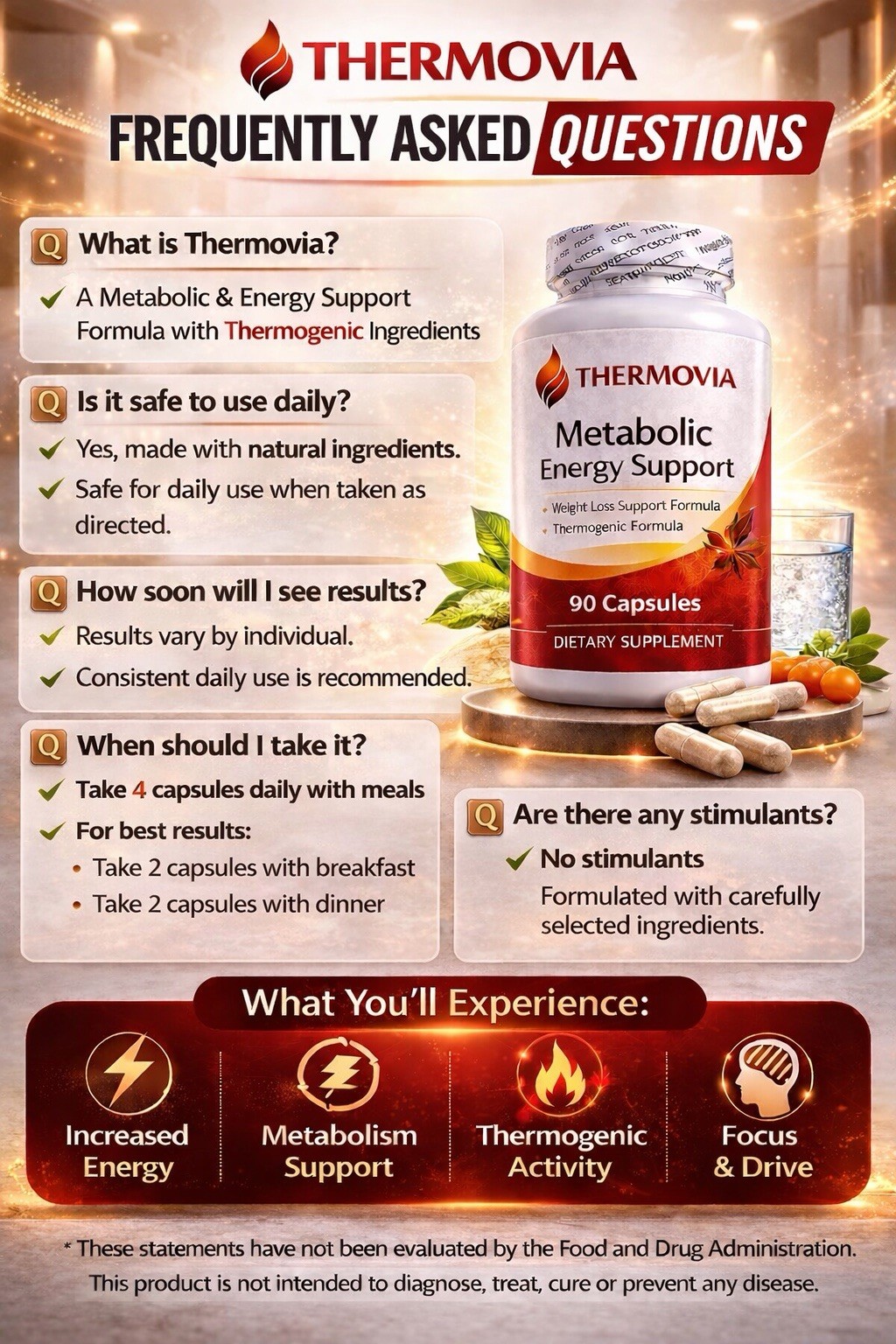 THERMOVIA Weight Management & Energy Metabolism Support Supplement 90 Capsules