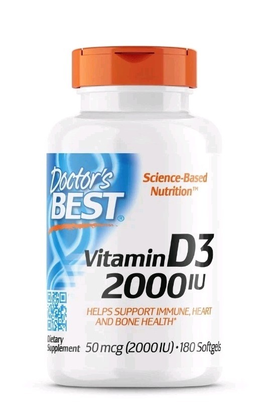 Doctor’s Best Vitamin D3 2000IU Vitamin D3, 180 Ct, Exp 06/2027