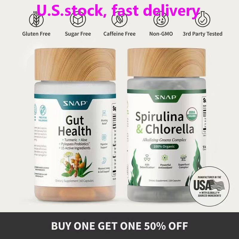 SNAP Gut Health Supplement&Snap Supplements Natural Spirulina and Chlorella—