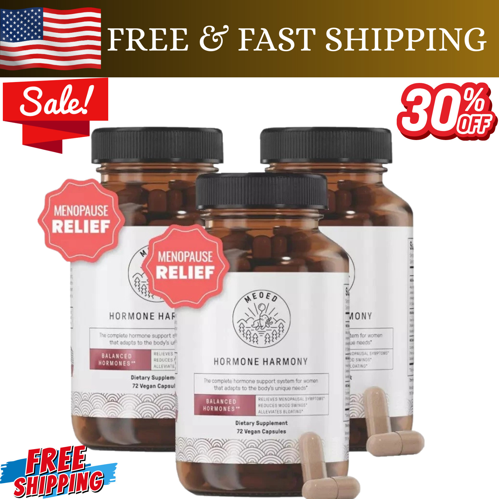 Happy Mammoth Hormone Harmony Natural Hormonal Support for Women 72 Capsule 3 PC
