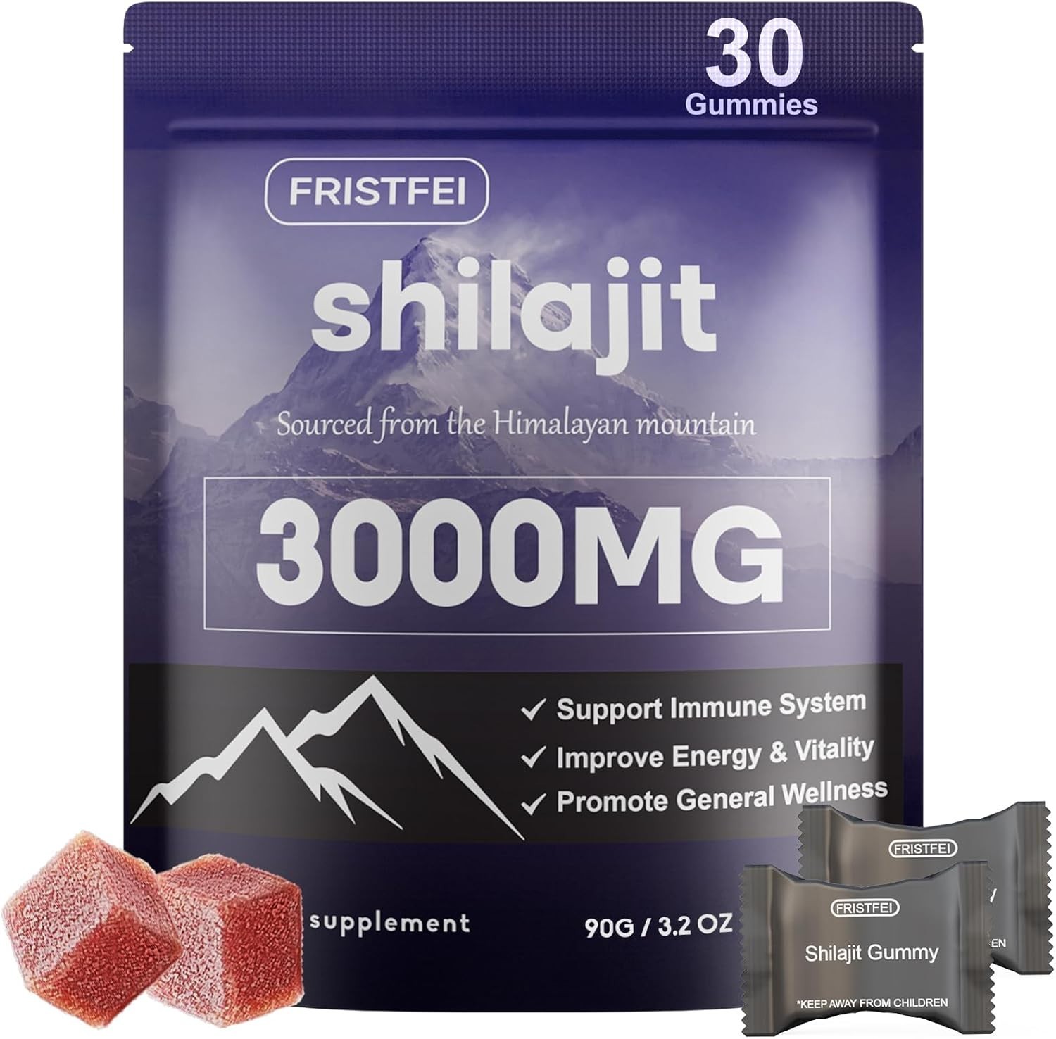 UltimaPeak Pure Himalayan Shilajit Gummies with 30 Count (Pack of 1)