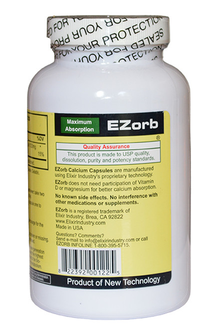 EZorb Calcium (180 Caps) 92% Absorption Bone Spurs Osteoporosis Arthritis Muscle
