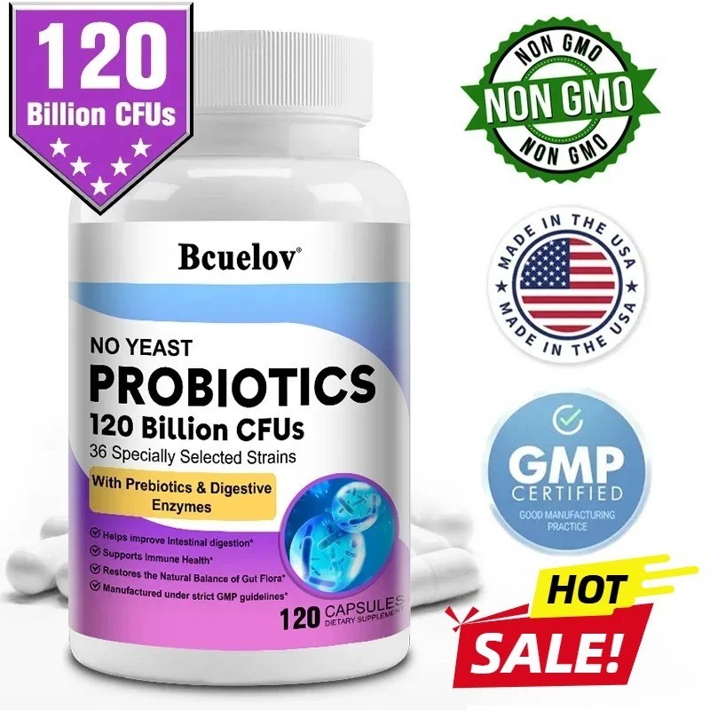 Probiotics 120 Billion CFU 36 Strains Contains Prebiotics and Digestive Enzymes