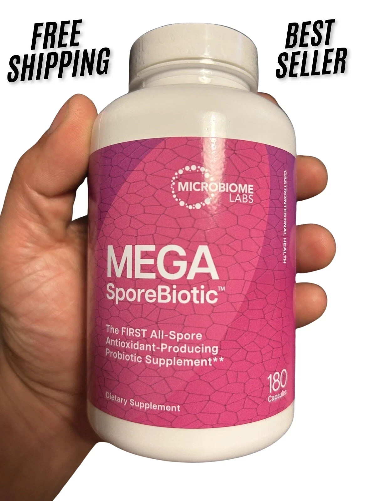 Mega Sporebiotic 180 Probiotic for Gut Health,Microbiome 1 bottles forMen &Women