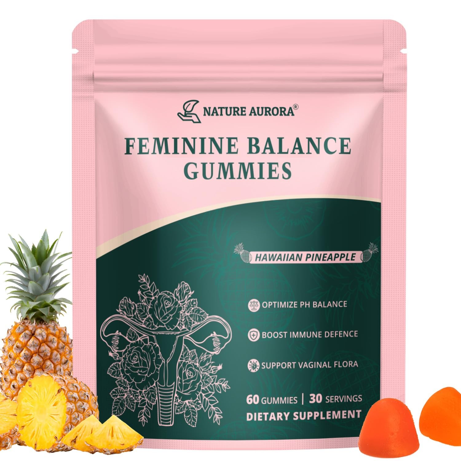 Premium Feminine Balance Gummies – Women’s pH Balance & Vaginal Probiotics Su…