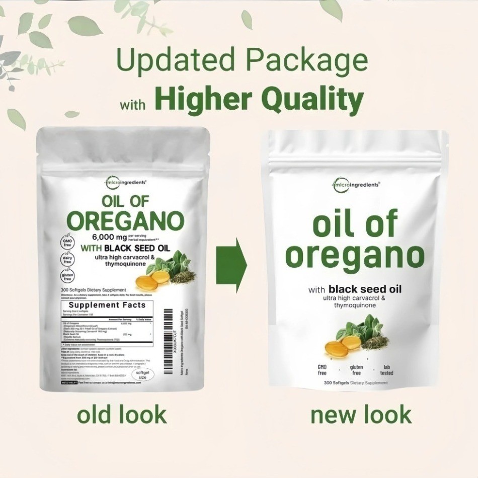 1 – 3 Pack Oil of Oregano & Black Seed Softgels Carvacrol Rich Immune Support