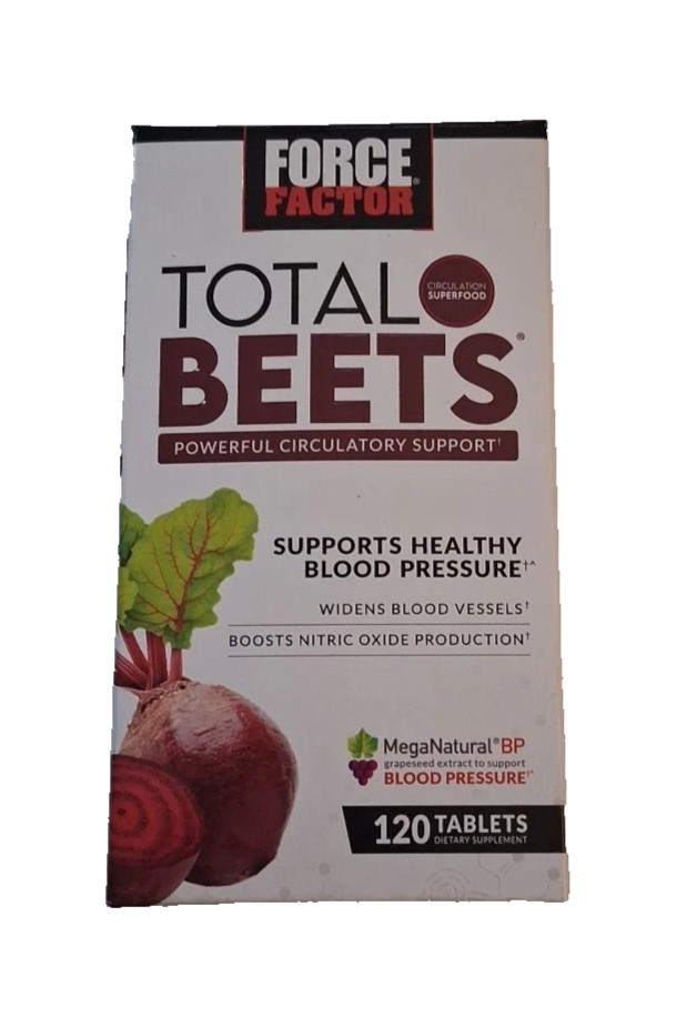 2 pack Force Factor Total Beets Powerful Circulatory 120 Tablets Exp 10/27+