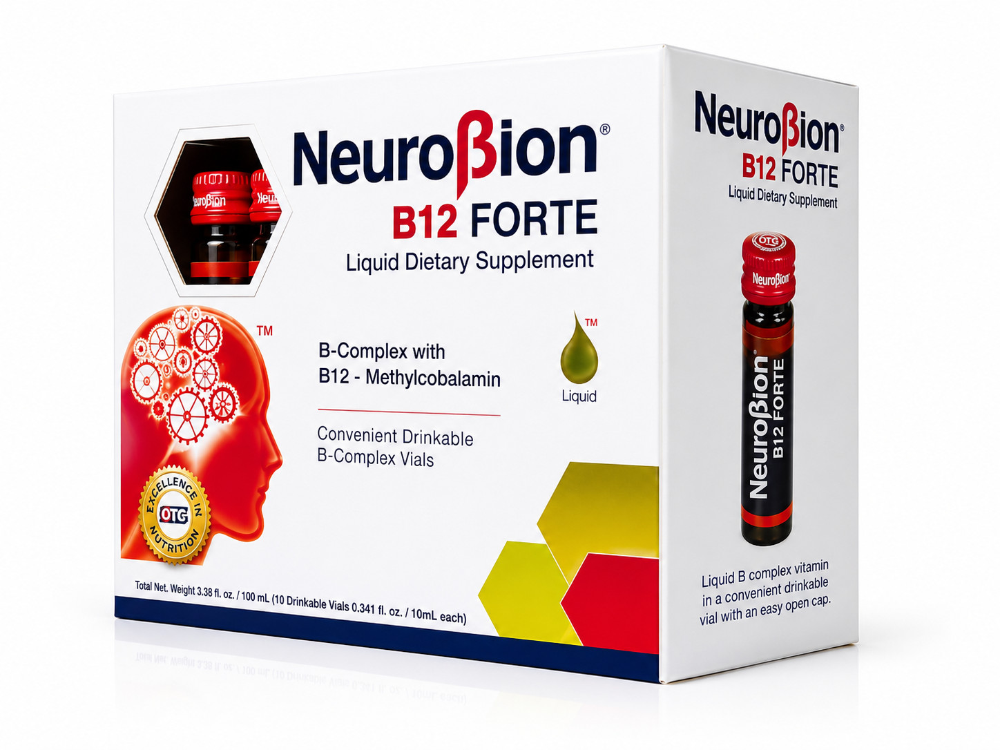 NeuroBion B12 FORTE Liquid B-Complex 10 Drinkable Vials 10mL Methylcobalamin
