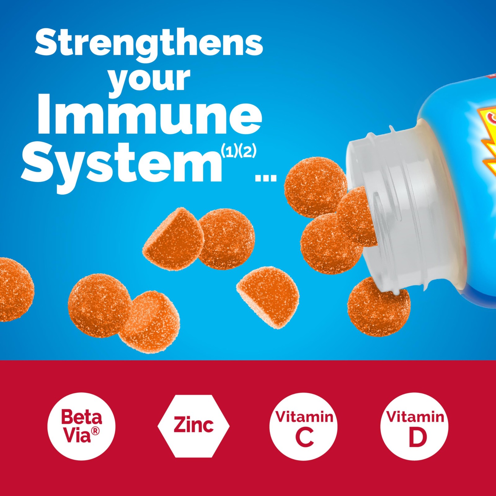 Emergen-C Immune+ Triple Action Immune Support Gummies, 45 Count (Pack of 1)
