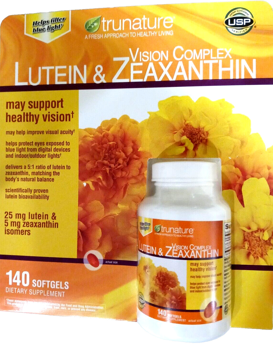 trunature Vision Complex Lutein & Zeaxanthin (25+5 mg) 140 Softgels EXP 10/2025