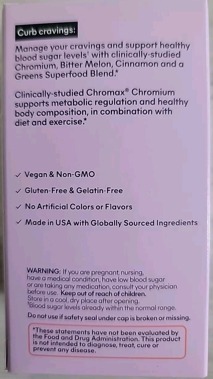 Lemme CURB Glucose And Cravings Support 60 Vegan Capsules Exp 05/2026 New Sealed