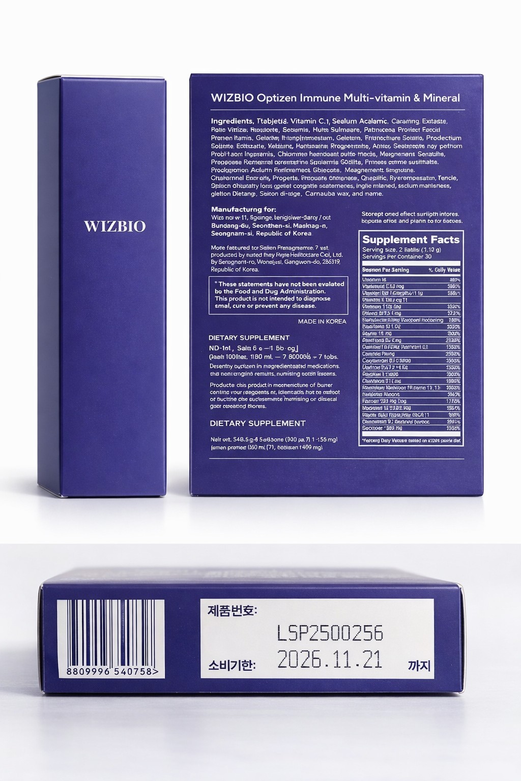 WZBIO-Optizen Immune – Multivitamin & Mineral with Vitamin C, B1, B6, Zinc..