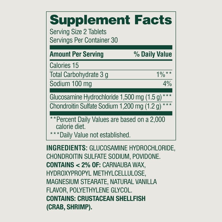 Spring Valley 3X Glucosamine Chondroitin for Joint Health Tablets, 60 Count