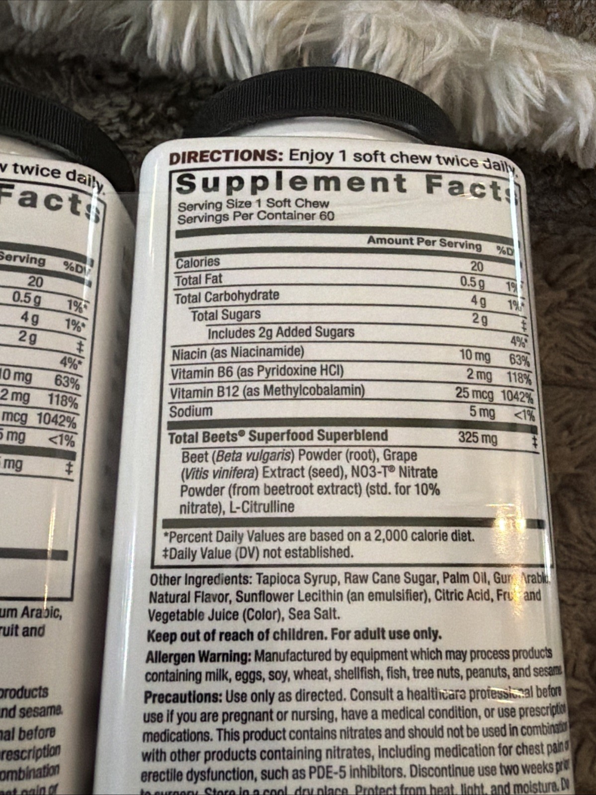 Lot Of 3 – Force Factor Total Beets Chews 60 Count Each – 01/2028 Fresh!