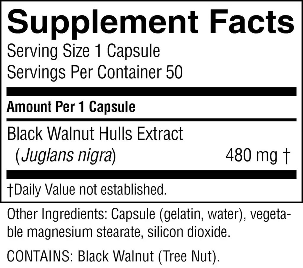 Nature’s Sunshine Black Walnut 50 Capsules 05/2027 Non-GMO | NEW Sealed