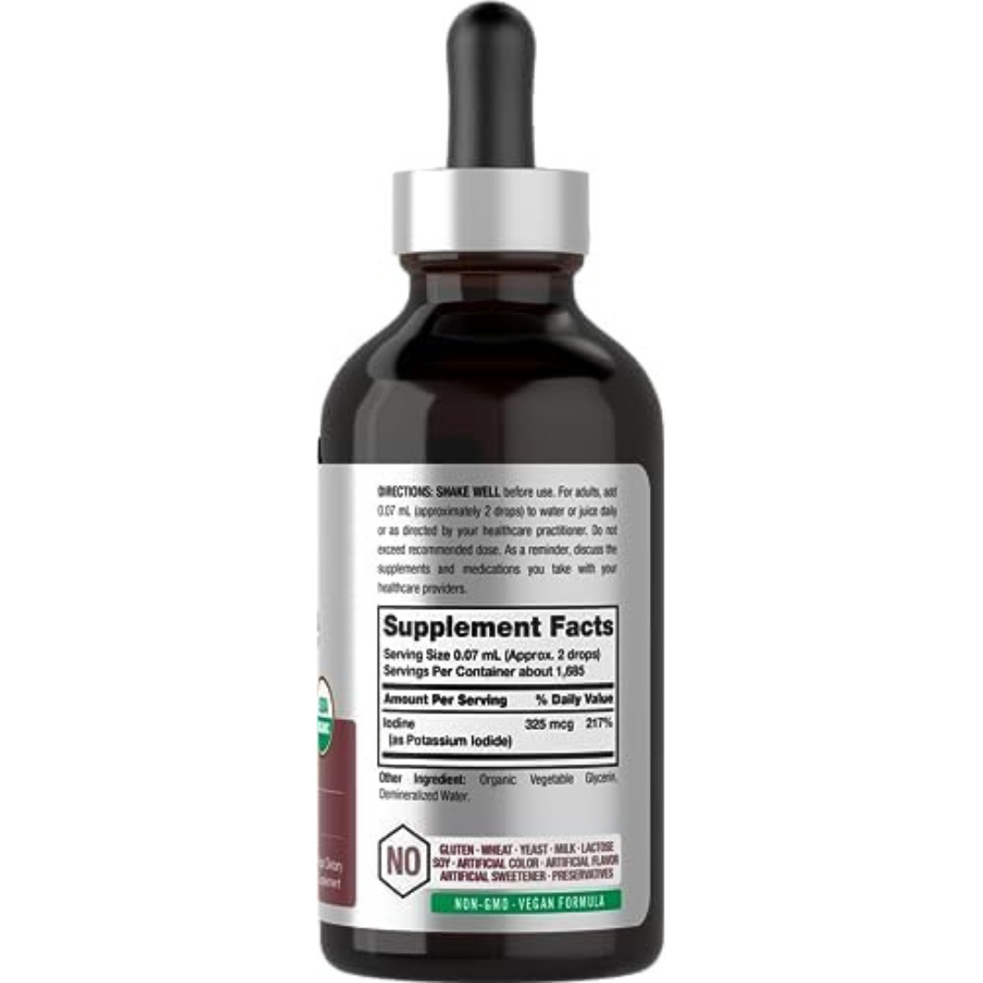 Nascent Iodine 325mcg 4oz Organic Liquid Supplement Non-GMO Gluten Free USA