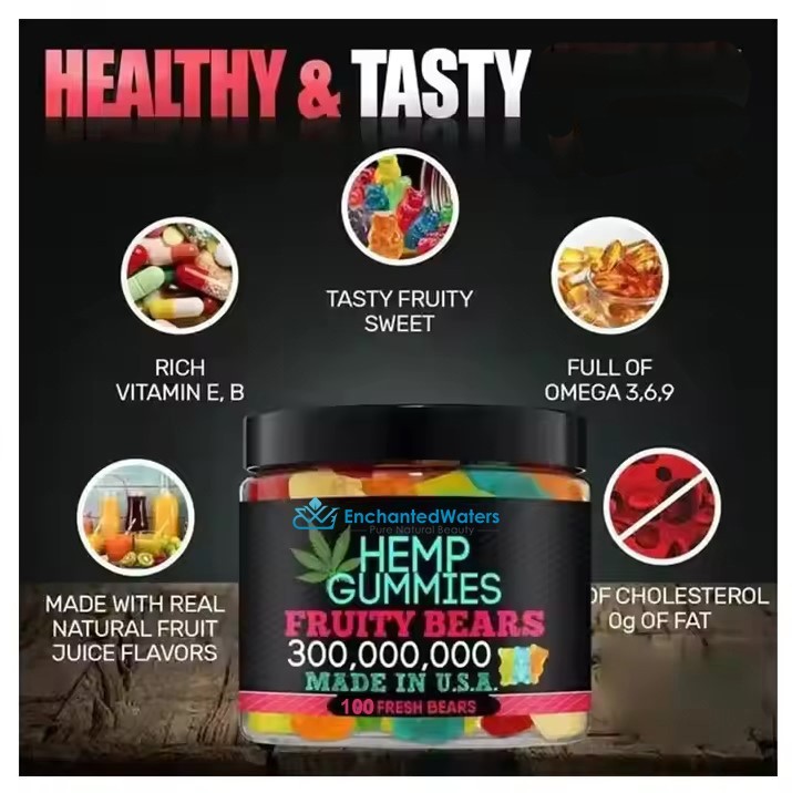 Hemp-Oil Gummies – Vegan – Pain, Sleep, Calm Anxiety Stress -Made in USA – 100ct