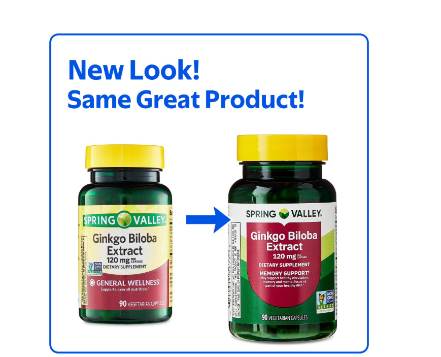 Spring Valley Ginkgo Biloba Extract Capsules (120 Mg), 90 Count, 3 PACK