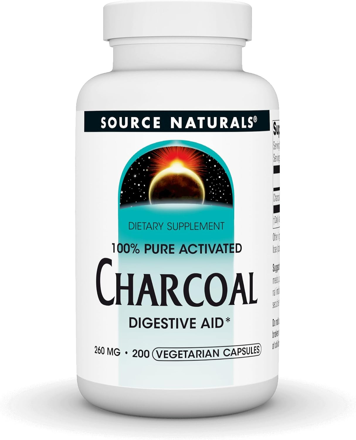 Charcoal – 100% Pure Activated, Digestive Aid – 100 Capsules