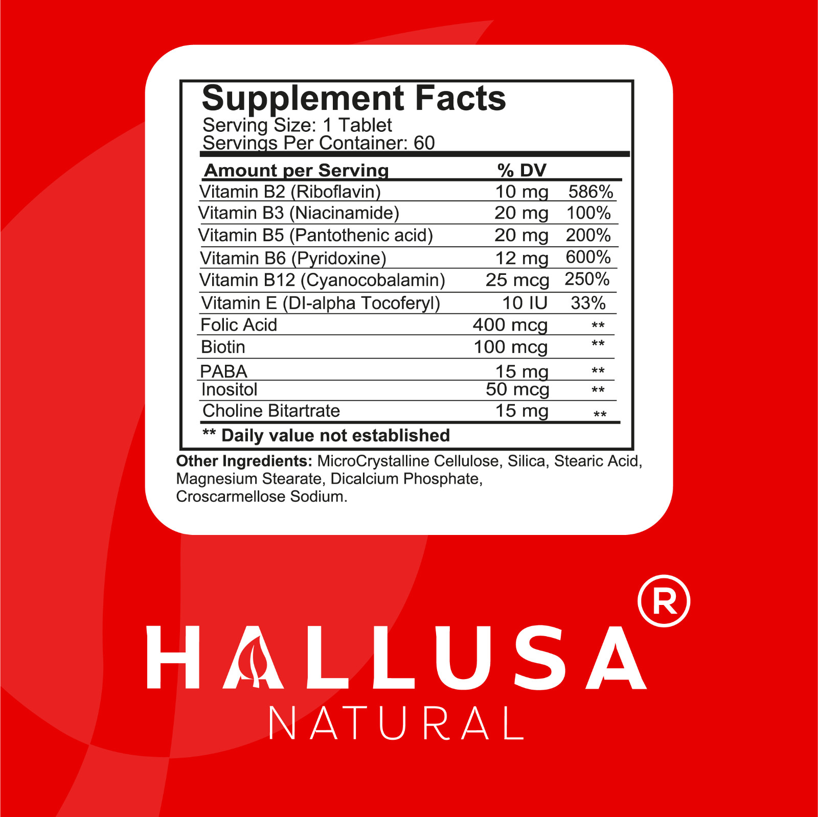 COMPLEX B B1, B2, B3, B5, B6, B8 & B12 – Energy, Nervous & Heart Health – 60 Tab