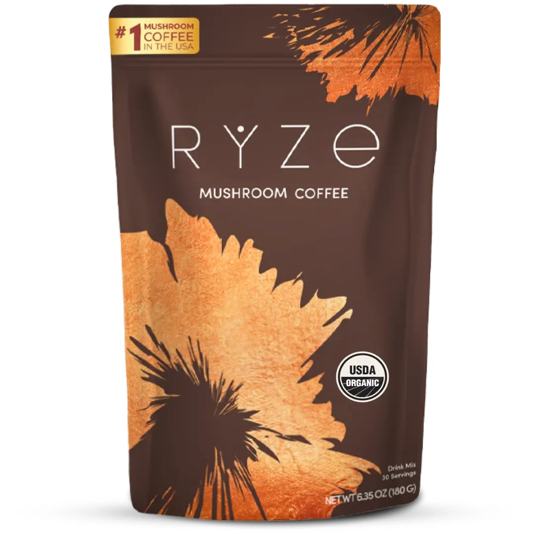 RYZE Mushroom Coffee USDA Organic with 6 Adaptogenic Mushrooms 30 servings New