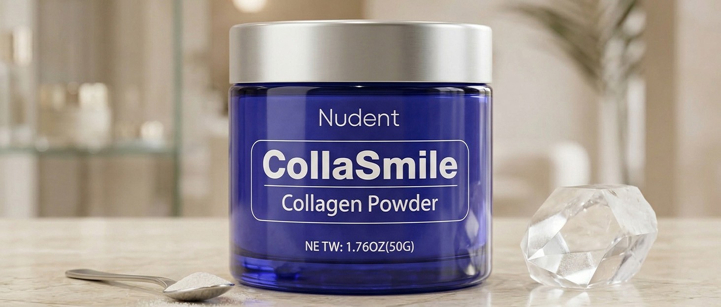 Nudent Collasmile Collagen Tooth Hydroxyapatite Enamel Toothpaste Powder 1.76 Oz