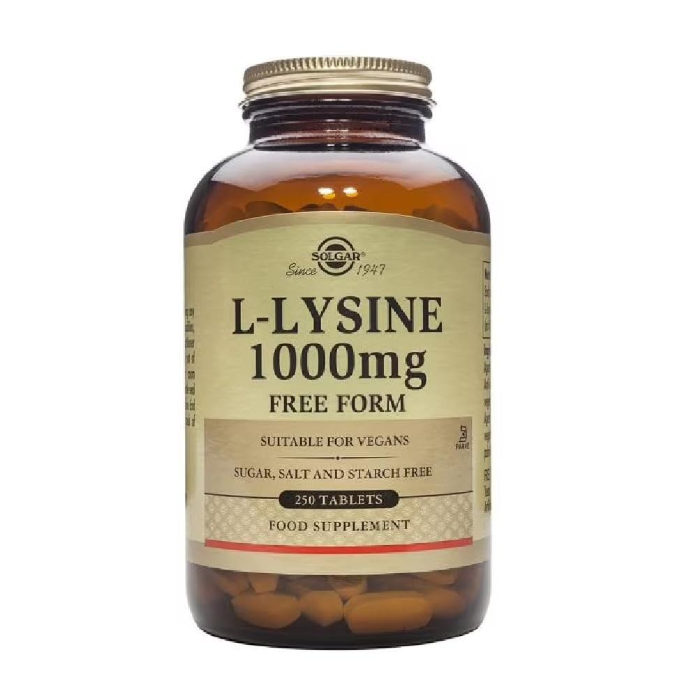 Solgar L-Lysine 1000 mg, 250 250 Count (Pack of 1), Standard Packaging